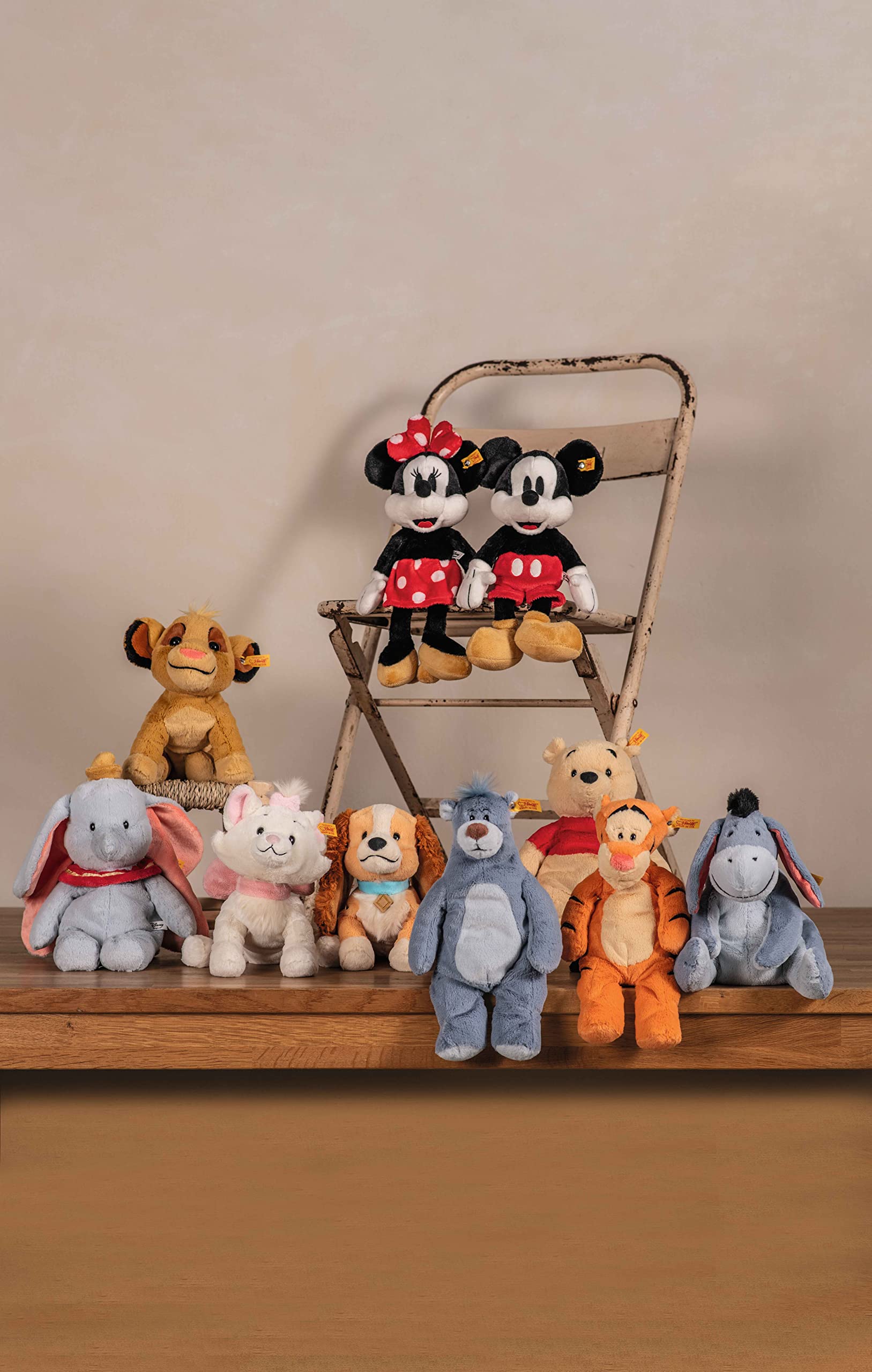 Steiff 024603 Kubuś Puchatek, rodzina, plusz, niebiesko-szary