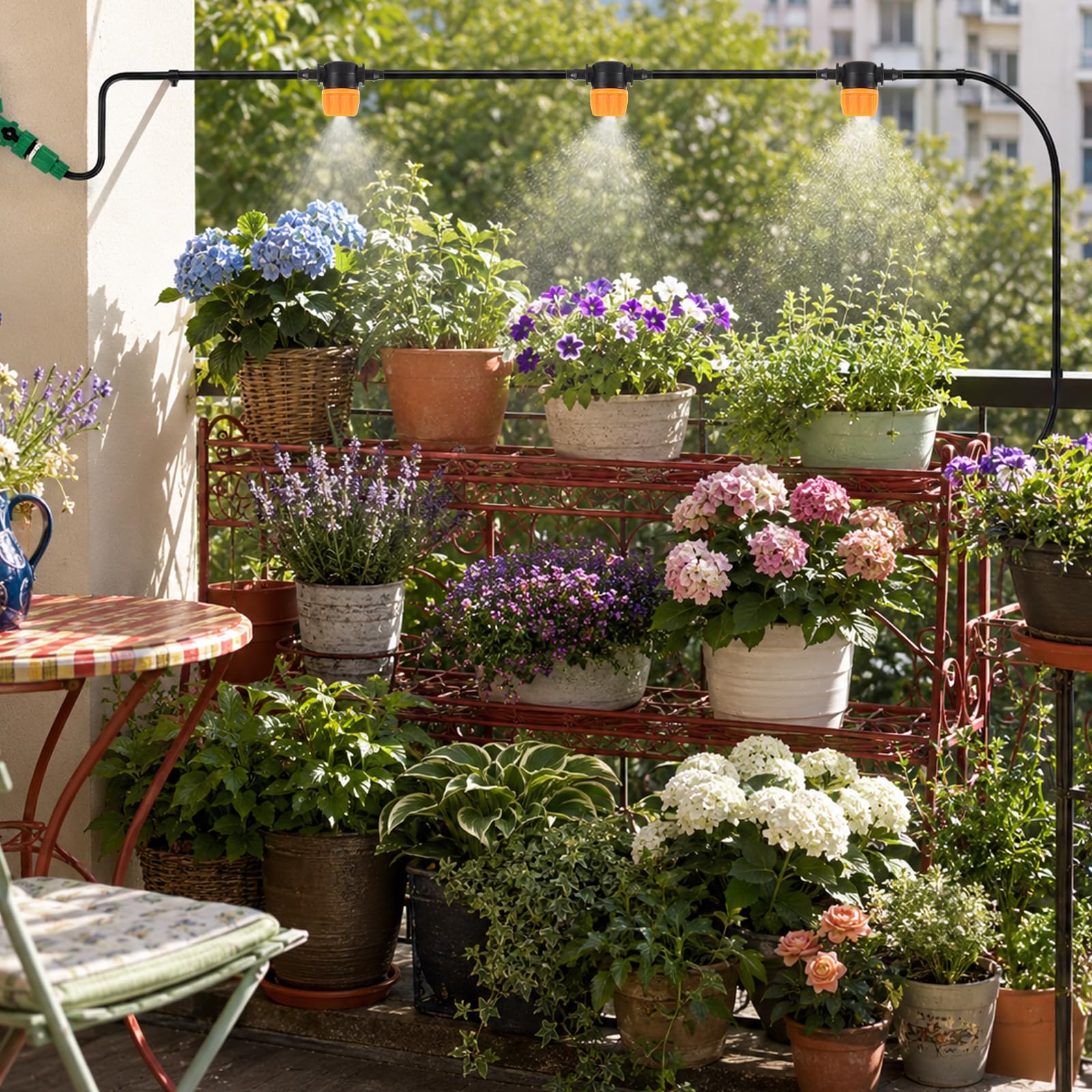 APACALI Kit sistema di irrigazione da 50 m, kit di sistema di irrigazione a goccia da 243 pezzi, con tubi di irrigazione e accessori, sistema di irrigazione da giardino per serre, cortile, prato