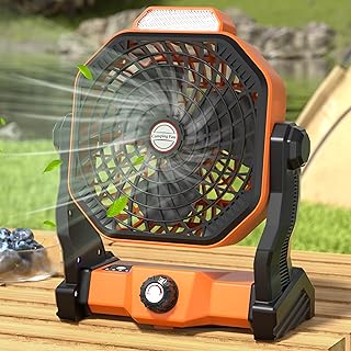 Camping Fan for Tent Fan Rechargeable Fan Portable Fan Battery Powered Fan 10400mAh Battery Operated Fan Personal Fan for Desk Fan with LED Lantern Fan for Camping Essentials for Travel Home