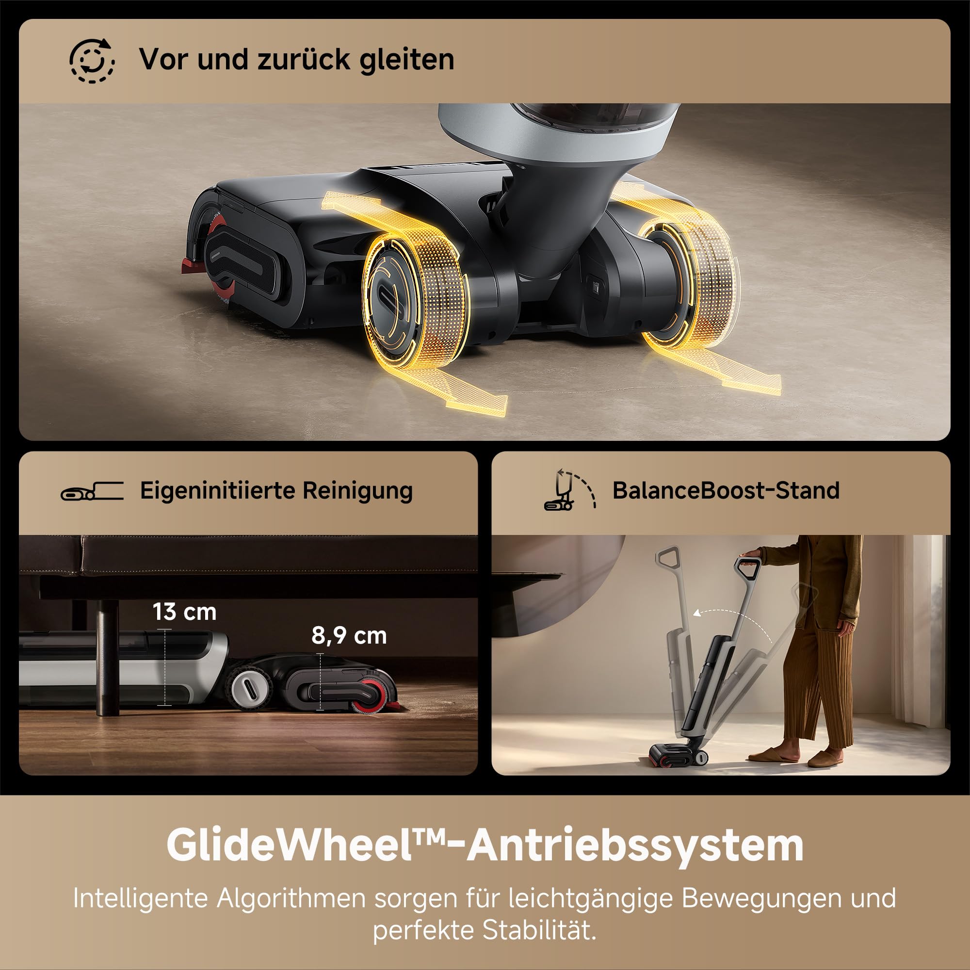 dreame H15 Pro Heat Nass- und Trockensauger, 85° C Wasser, GapFree AI-Roboterarm, RGB-Erkennung, 22.000 Pa Saugleistung, Haarentwirrung, 100° C Bürstenreinigung, 5 Min. 90° C Trocknung, App-Steuerung