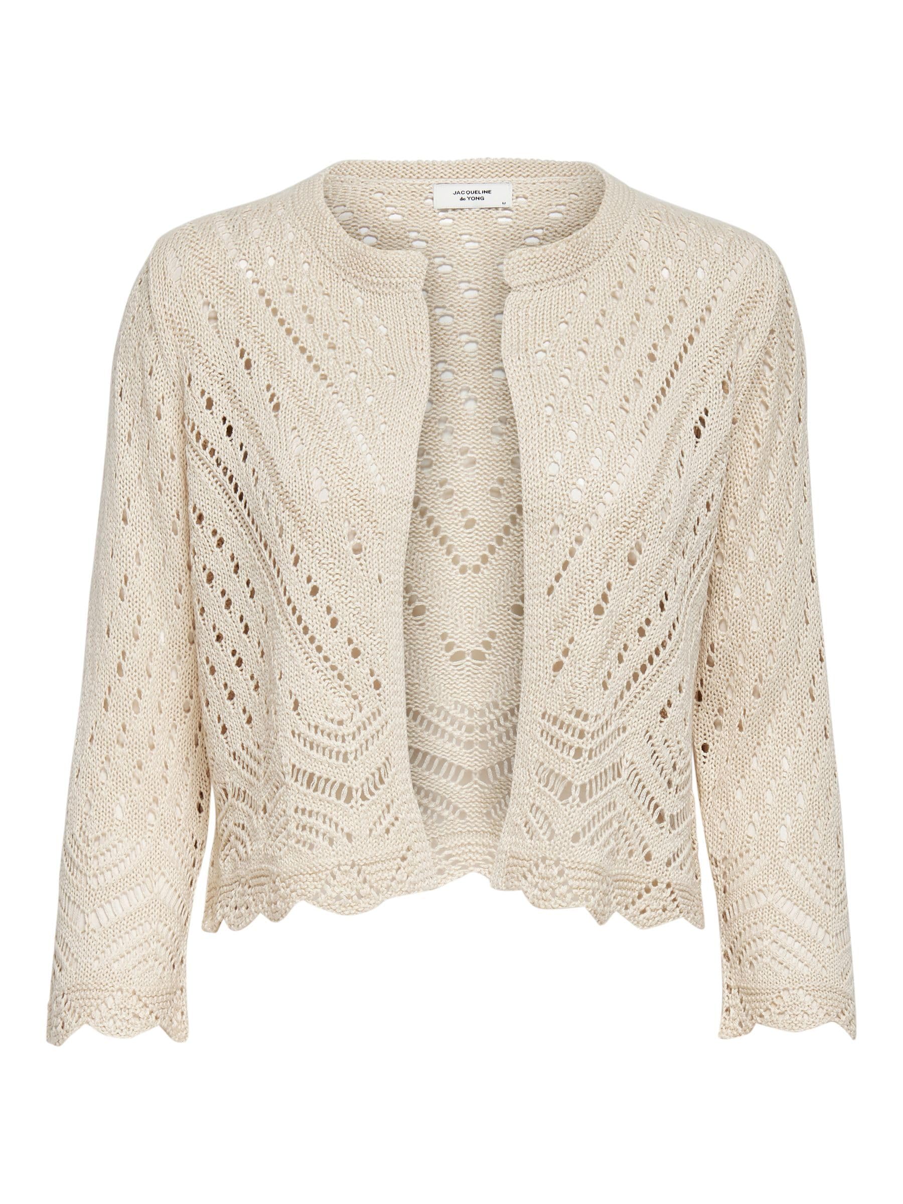 JdY Women's Sun 3/4 Cropped Cardigan KNT, Tapioca, XS