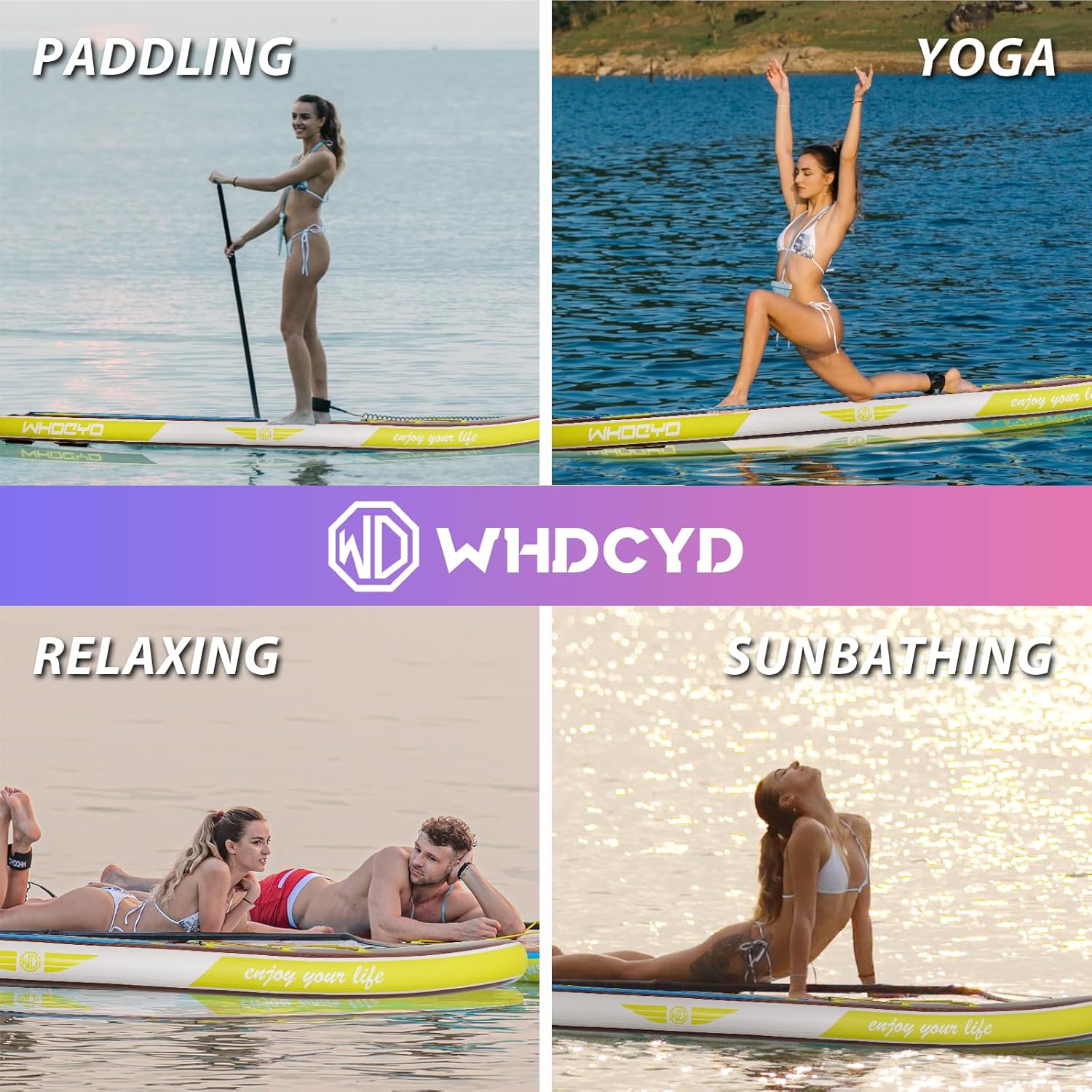 Inflatable Stand Up Paddle Board 11' × 33" × 6", Yoga Board with Durable SUP Accessories for Adults & Youth, Versatile Paddle Board