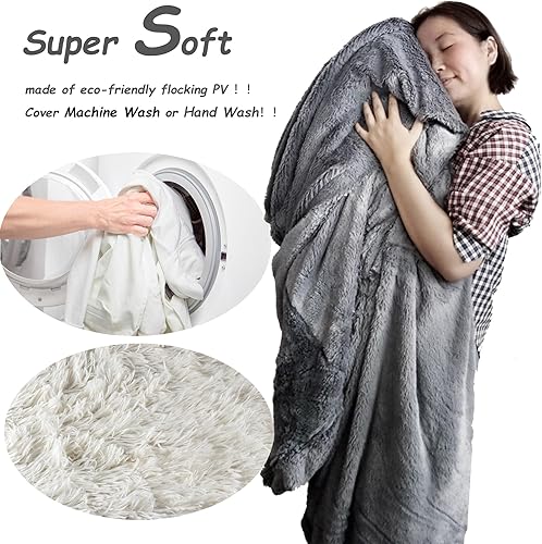 Miniatura 3 de Puf gigante de 5678 pies para adultos, grande, redondo, suave, esponjoso, de piel sintética, funda para sofá cama, cómoda para dormitorio, lavable a