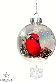 Crystal cardinal christmas ornaments Clearance