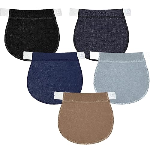 SATINIOR 5 bandas de maternidad ajustables para el vientre, extensores de 7.3 x 6.5 pulgadas, pantalones de embarazo, extensor de cintura para