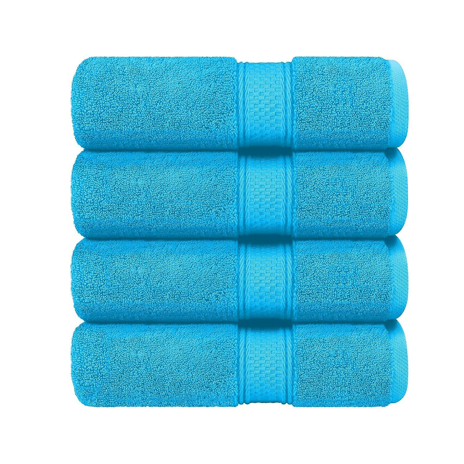 Milosc Pack of 4 Hand Towels Set Super Absorbent 550GSM 100% Egyptian Cotton Hotel Quality Quest Towels Set Small Hand Towel For Bathroom Size 50x80 (Aqua) โ image 1