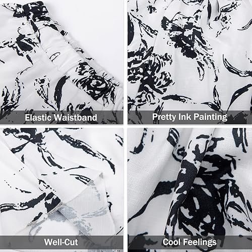 Miniatura 5 de LittleSpring Conjunto de ropa de 2 piezas con diseño floral y pantalones cortos para niñas pequeñas conjunto de ropa