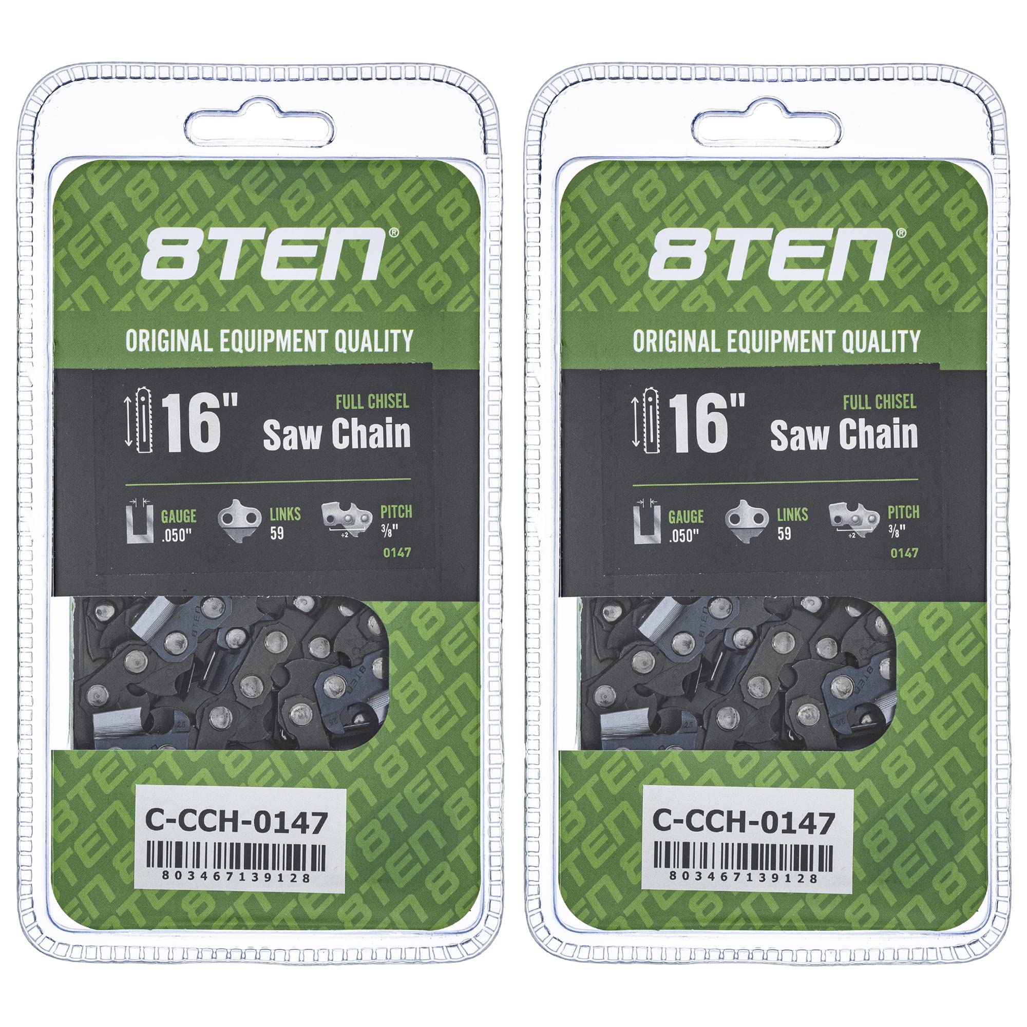 CJ様 Amazon.com: 8TEN Full Chisel Chainsaw Chain 16 Inch .050 3/8 59DL