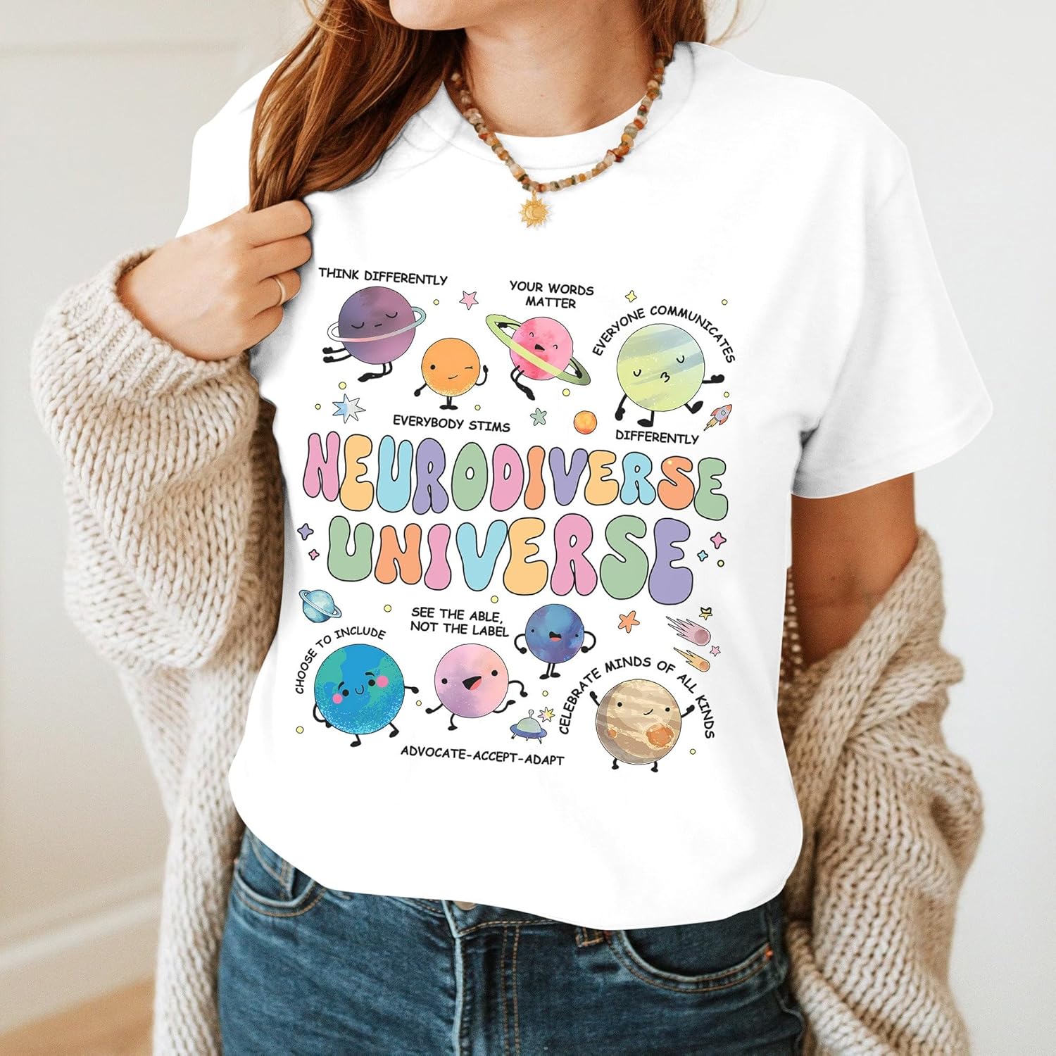 Neurodiverse Universe Shirt for Women - Special Education Teacher Tee On Autism Month, Christmas, Birthday - Image 5