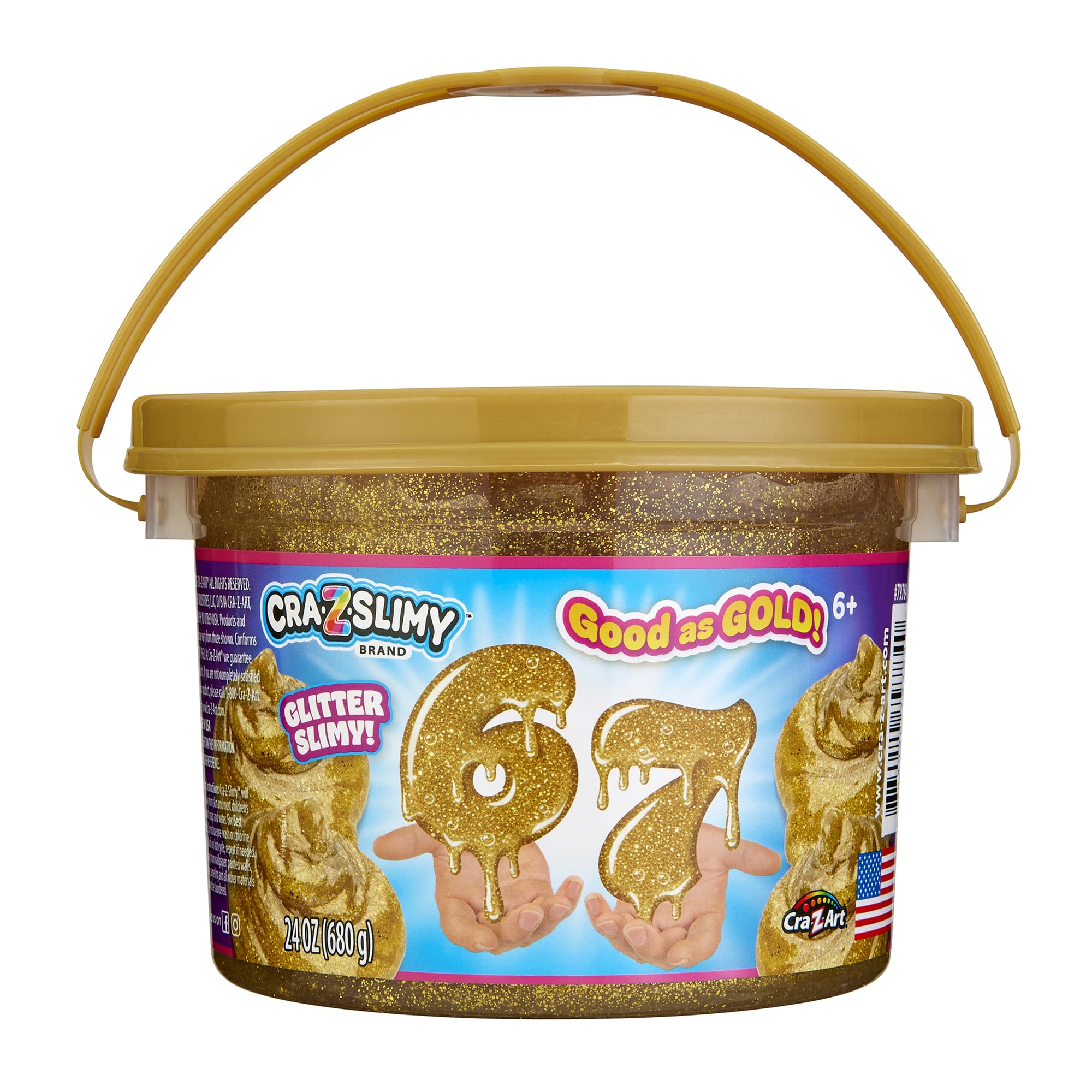 Amazon.com: Cra-Z-Art 67 Slime Bucket, 24 oz Gold Glitter Premium