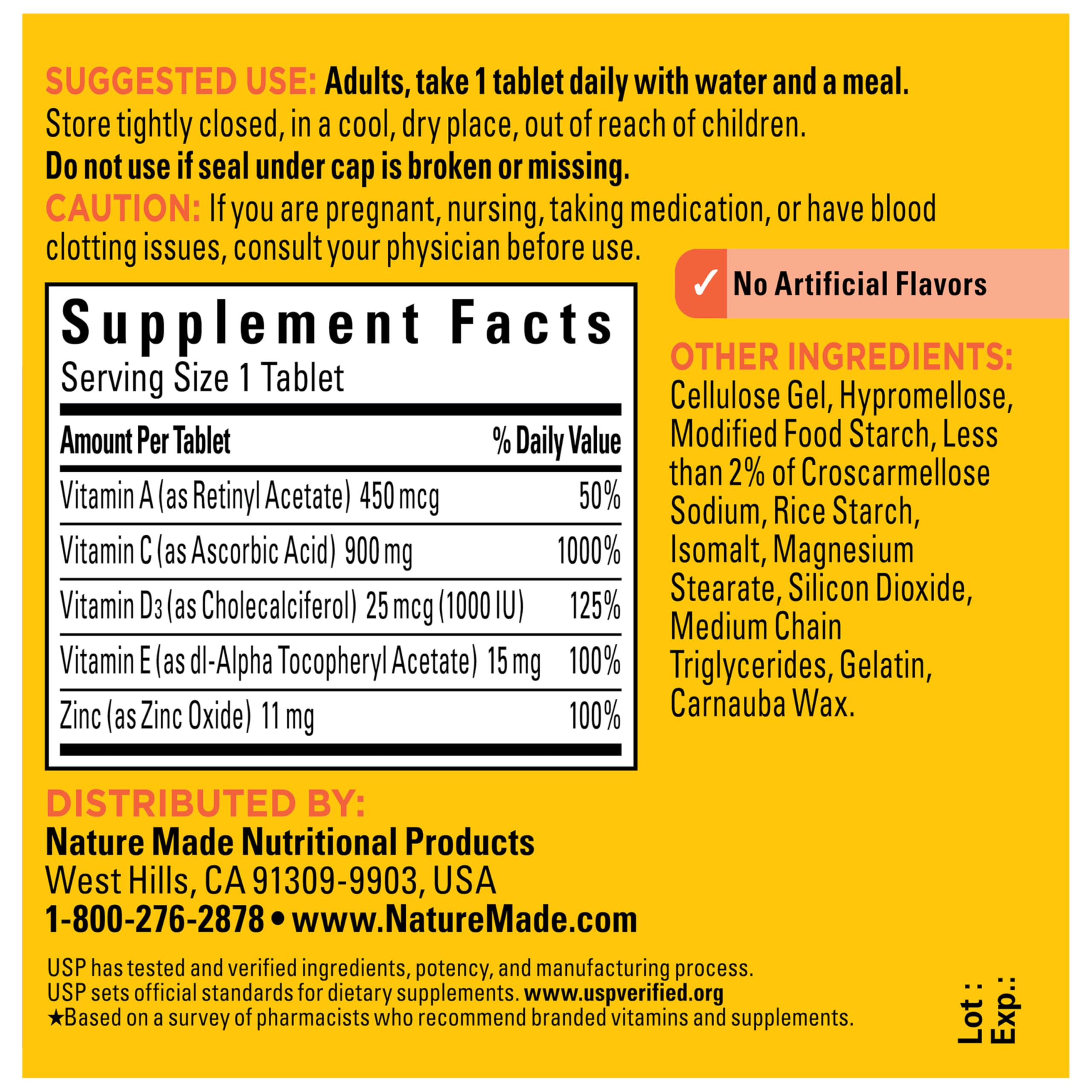 Nature Made Super C Tablets with Vitamin D3 and Zinc, 60 Tablets — Amazon image 10