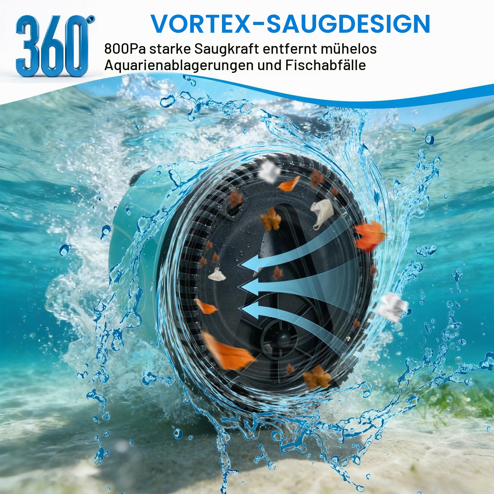 EXLECO Kleine Teichpumpe 85W 4000L/H Tauchpumpe Schmutzwasserpumpe Grün | Aquarium Wasserpumpe Mini mit 2 Düse Schlauch，Flachsaugend Pumpe als BrunnenpumpeFörderpumpe Umwälzpumpe für Teich Pool
