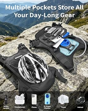Hydration Vest for Running - Lightweight Chest Pack with 2L Water Bladder - Large Capacity & No-Bounce for Hiking Marathon Mountain Biking