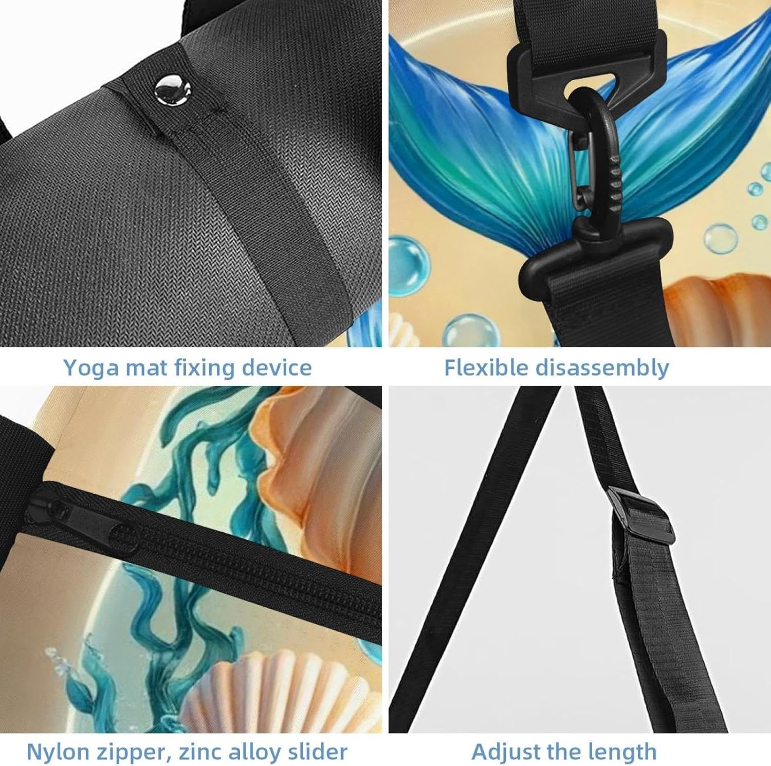 Yoga Mat Bag, Gym Workout Bag with Shoe Compartment, Dragonfly Pilates Bag for Women, Quick Access Storage Yoga Tote Bag for Sports Travel Office