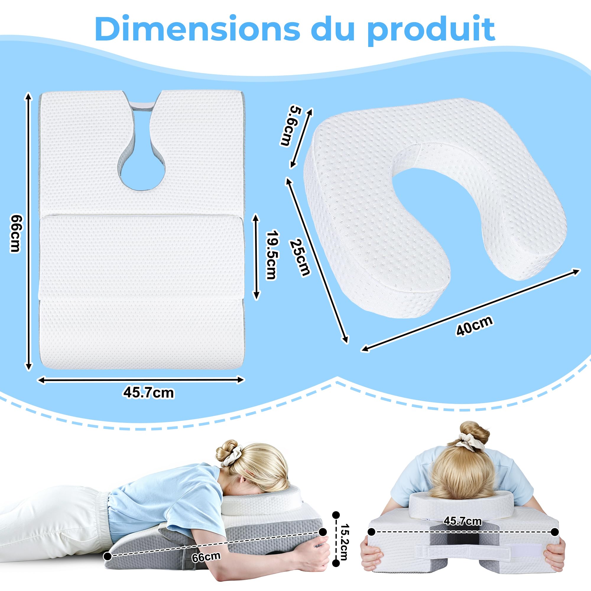 Oreiller Face vers Le Bas, Oreiller avec Trou pour Visage, Vitrectomie, BBL