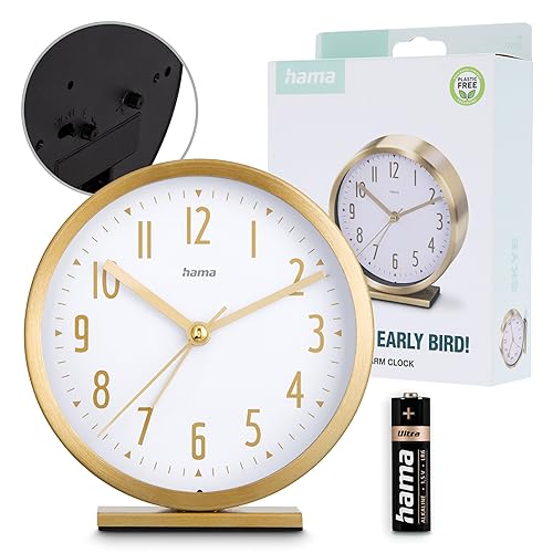 Hama Réveil Skye, sans tic-tac, doré