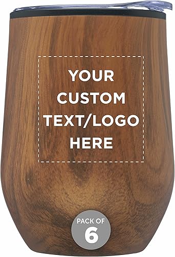 Miniatura 7 de Vasos de vino personalizados sin tallo de 12 onzas, juego de 6, paquete personalizado a granel, aislados, perfectos para vino, cócteles, otras