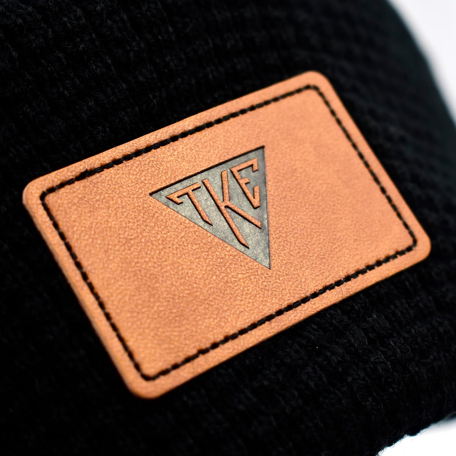 Tau Kappa Epsilon Hat - Fraternity Beanie Hat, Black Winter Hat with Greek Letters Patch, Tau Kappa Epsilon Gifts for Men
