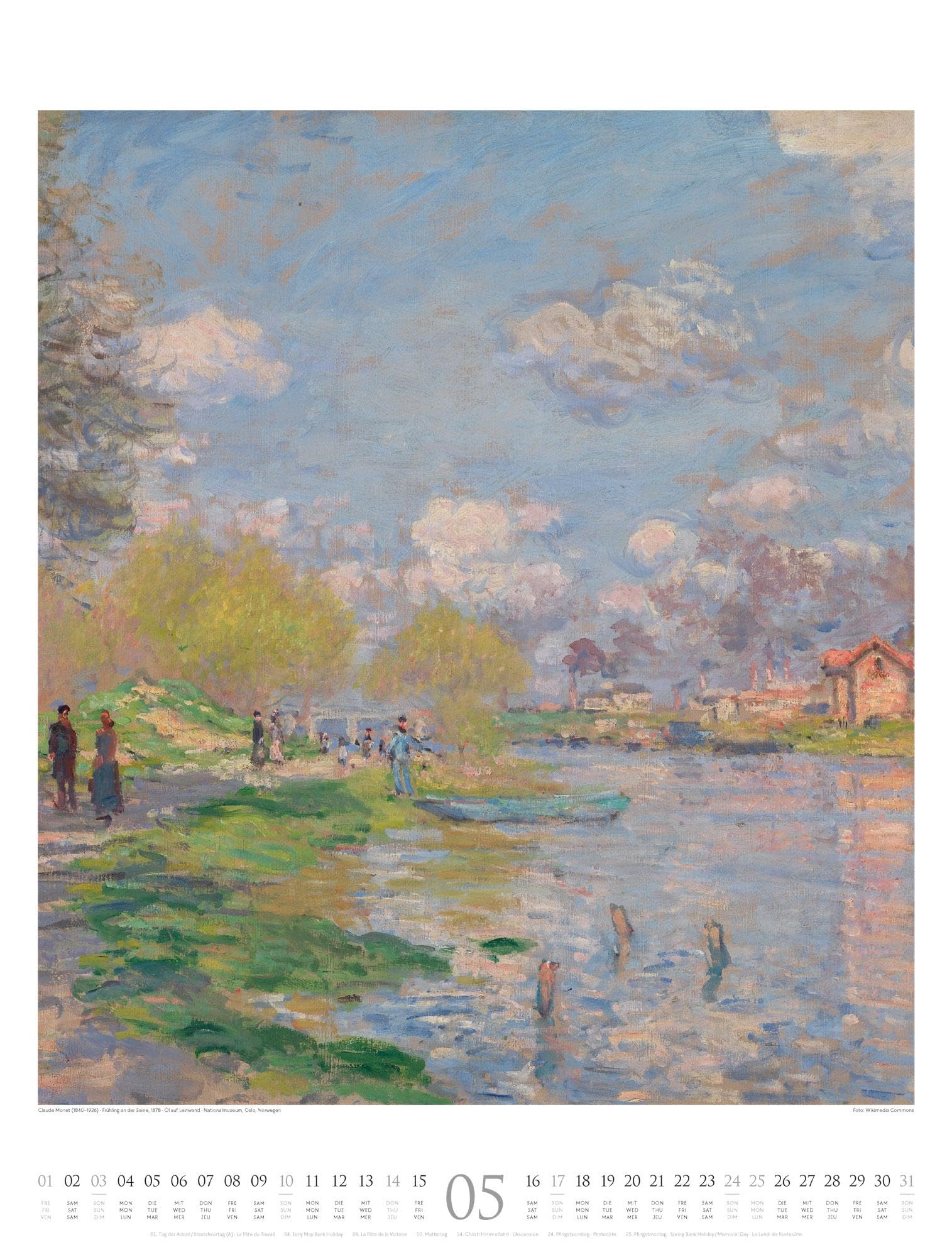Claude Monet Kalender 2026 | Wasser und Licht | Stilvoller Kunst-Kalender im großen Hochformat (50x66 cm) | Impressionismus