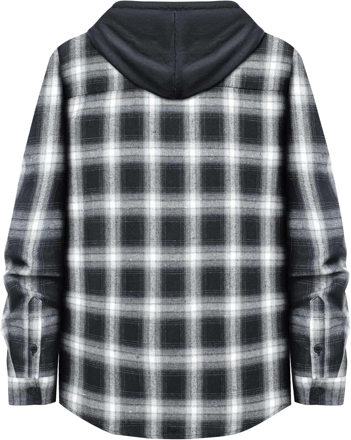 Men's Flannel Hoodie Shirts Casual Button Down Plaid Shirt Long Sleeve Lightweight Hooded with Pocket - Image 3