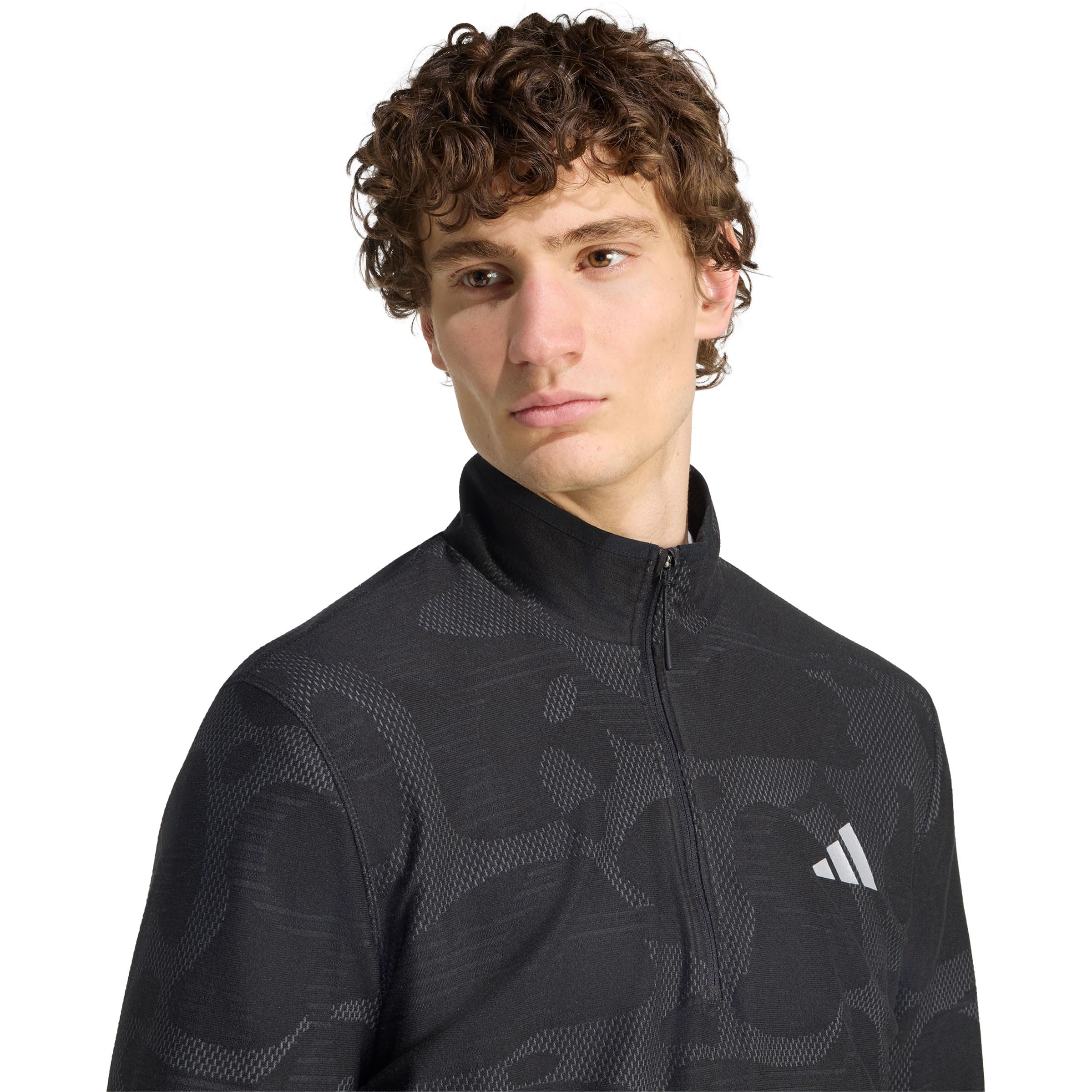 adidas Męska koszulka z długim rękawem Adi365 Climawarm Half Zip Longsleeve, Black-Grefiv, XL