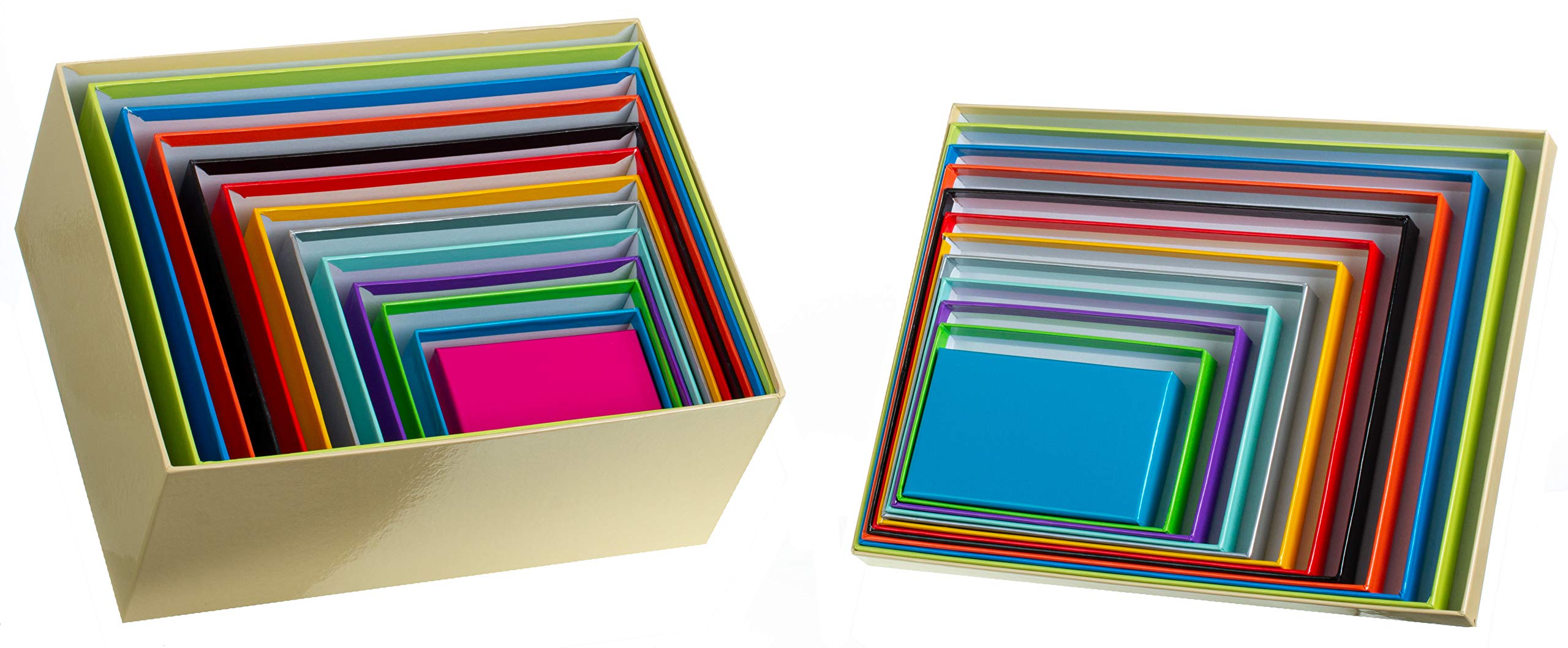 Brandsseller – Set 13 Scatole Regalo In Cartone Con Coperchio, Dimensioni Assortite E Colori Variopinti