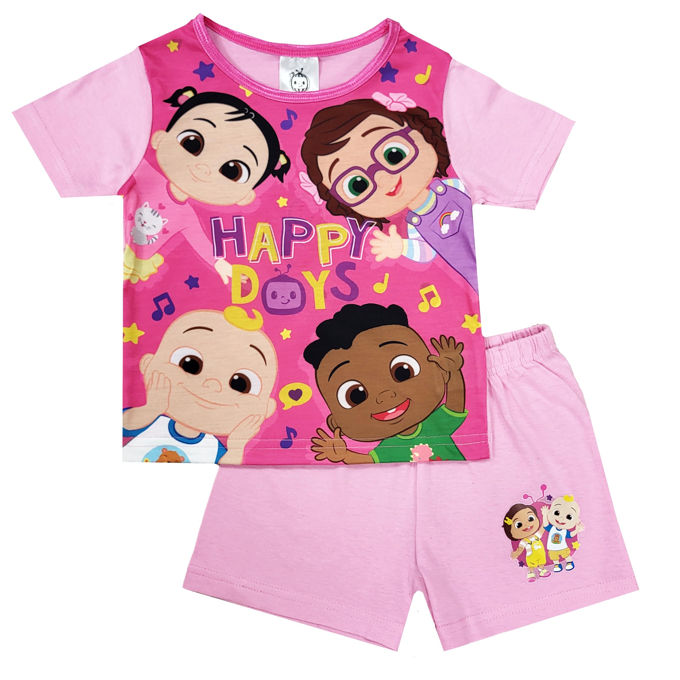 Girls Cocomelon Short Pyjamas (Cocomelon - Shorty Happy, 18-24 Months)
