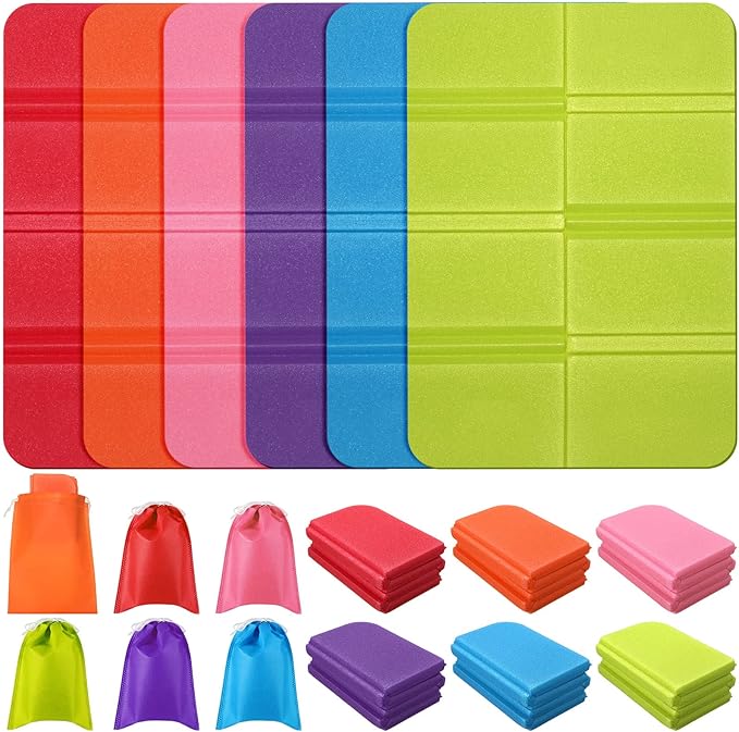 6 Pcs Camping Cushion Hiking Seat Pad with 6 Storage Bag