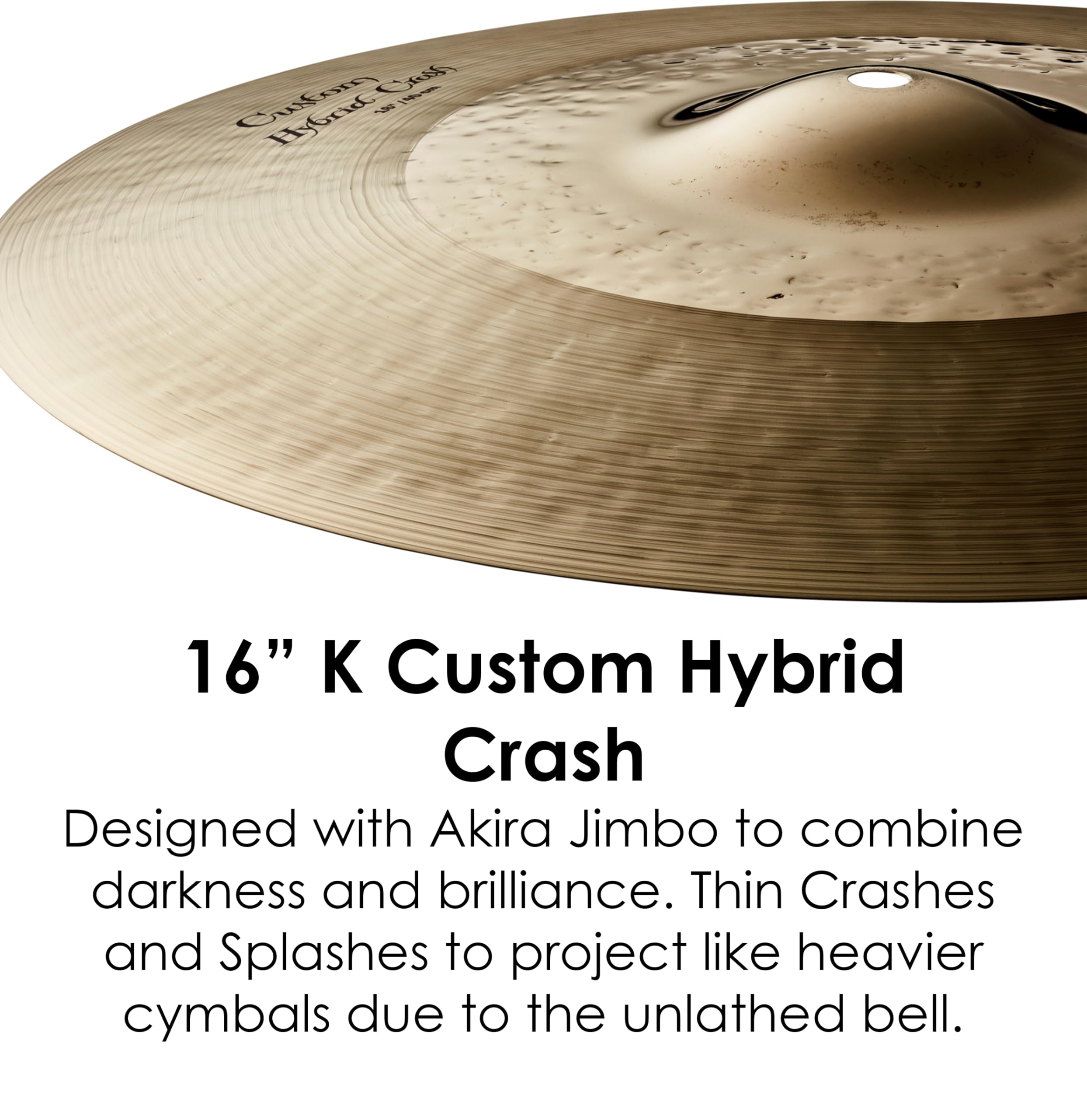 Amazon.com: Zildjian K Custom Hybrid Crash Cymbal - 16 Inches