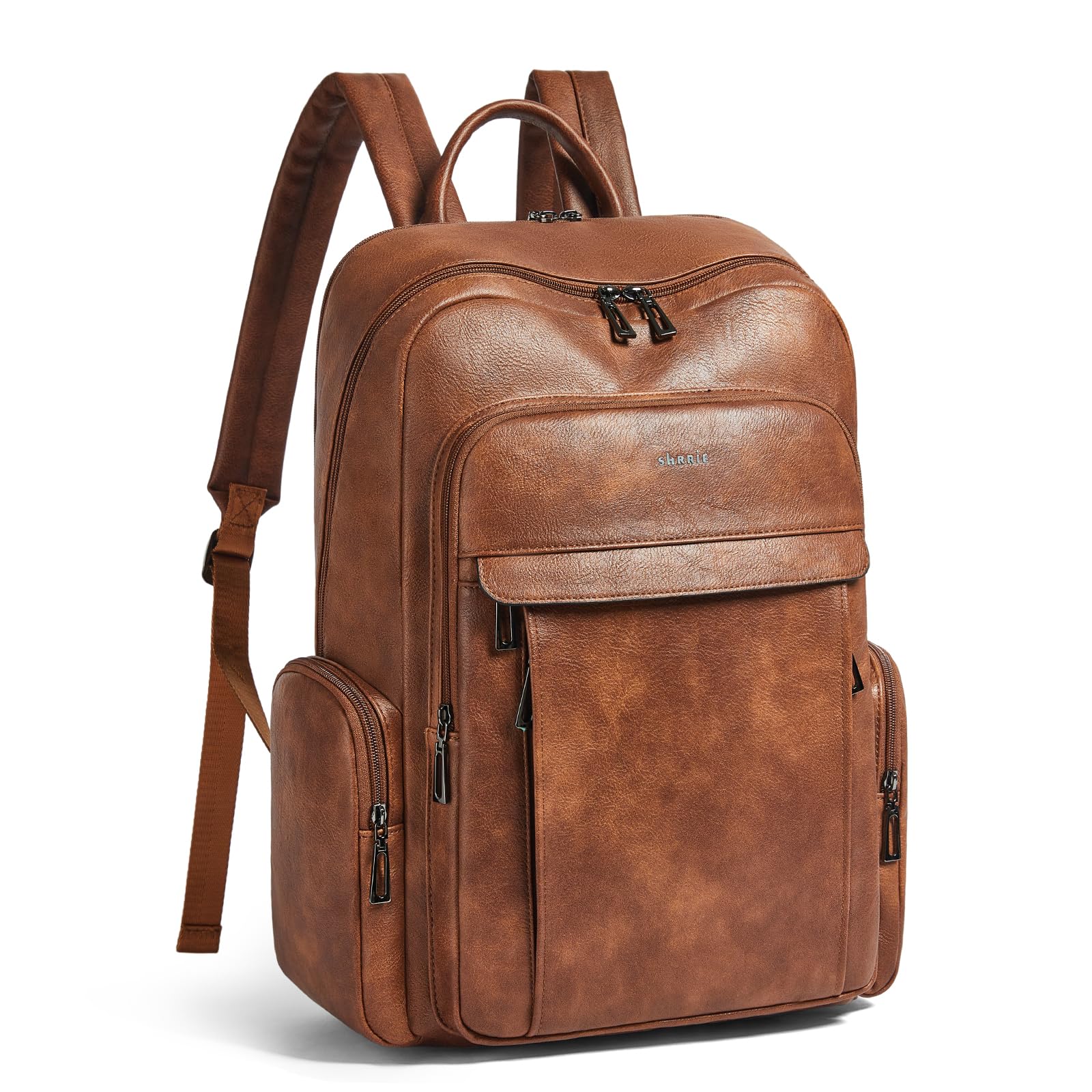 Shrrie cuoio laptop zaino per donne con 17 pollici Vegan cuoio computer zaino tasca per viaggio college lavoro