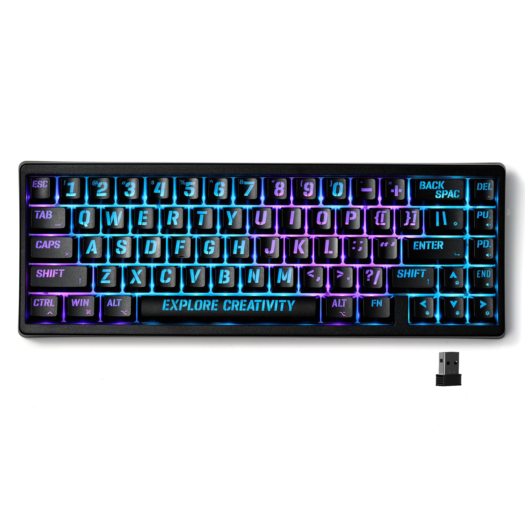 Amazon.com: x XVX M67 Wireless 60% Percent Keyboard, QMK/VIA