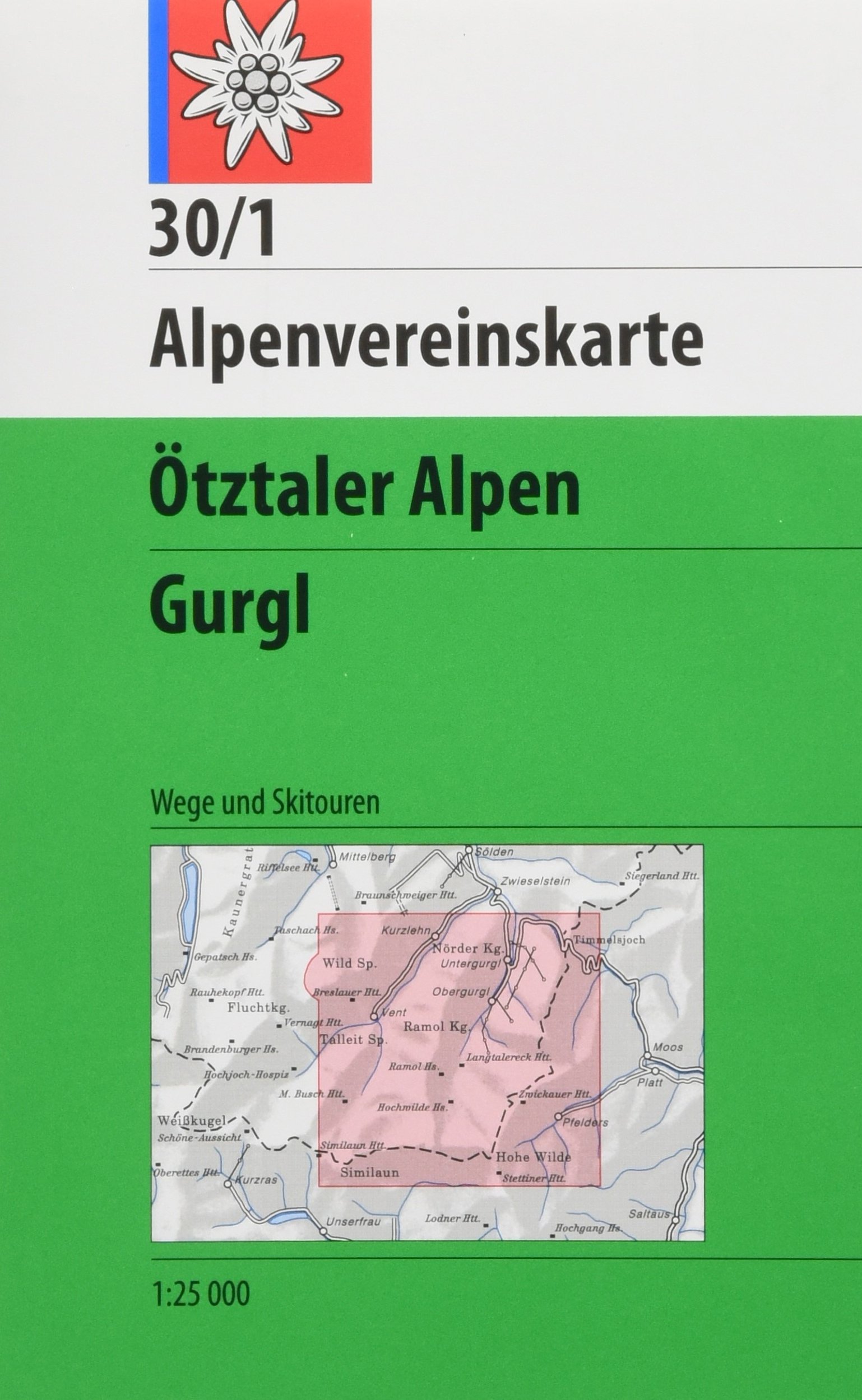 Ötztaler Alpen Gurgl walk+ski (30/1): Topographische Karte. Wege und Skitouren (Alpenvereinskarte)