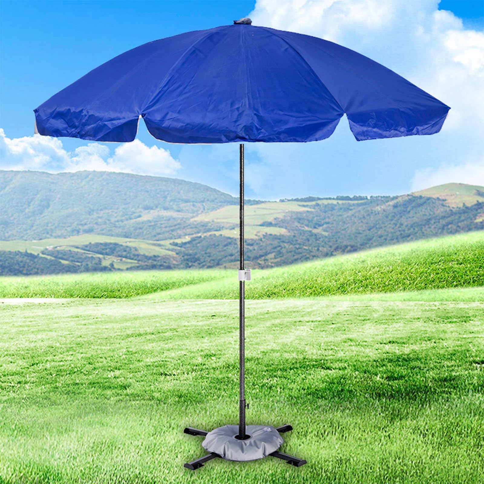 Regulowany stojak na parasol tarasowy, składany i przenośny, z kółkami, idealny do grilla, kempingu i użytku na zewnątrz, odporna na warunki atmosferyczne podstawa dla stabilizacji