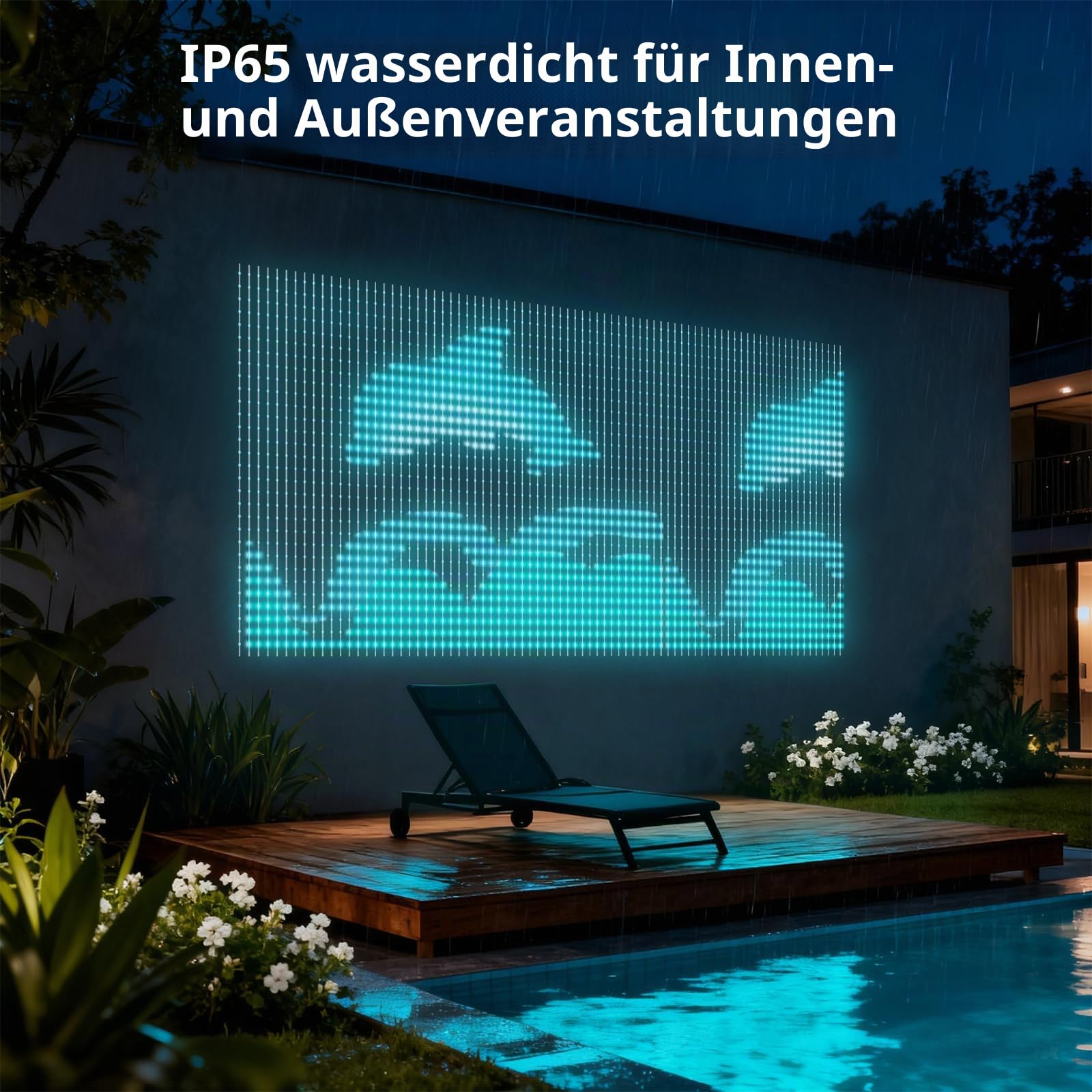 LED Curtain Light, 2x2m, 400 LEDs, RGBW mit IC Fairy Lights, Bluetooth-Verbindung, DIY Lichtervorhang, Smarter LED-Vorhang, 210 Modi für Wohnzimmer, Schlafzimmer, Partys und Outdoor-Events