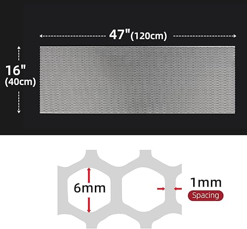 Miniatura 106 de AggAuto 47x16 pulgadas Coche Pickup Truck Grill Mesh Spoiler Bumper Vent Aleación de aluminio Rejilla Automotriz Insertar entrada de aire Racing