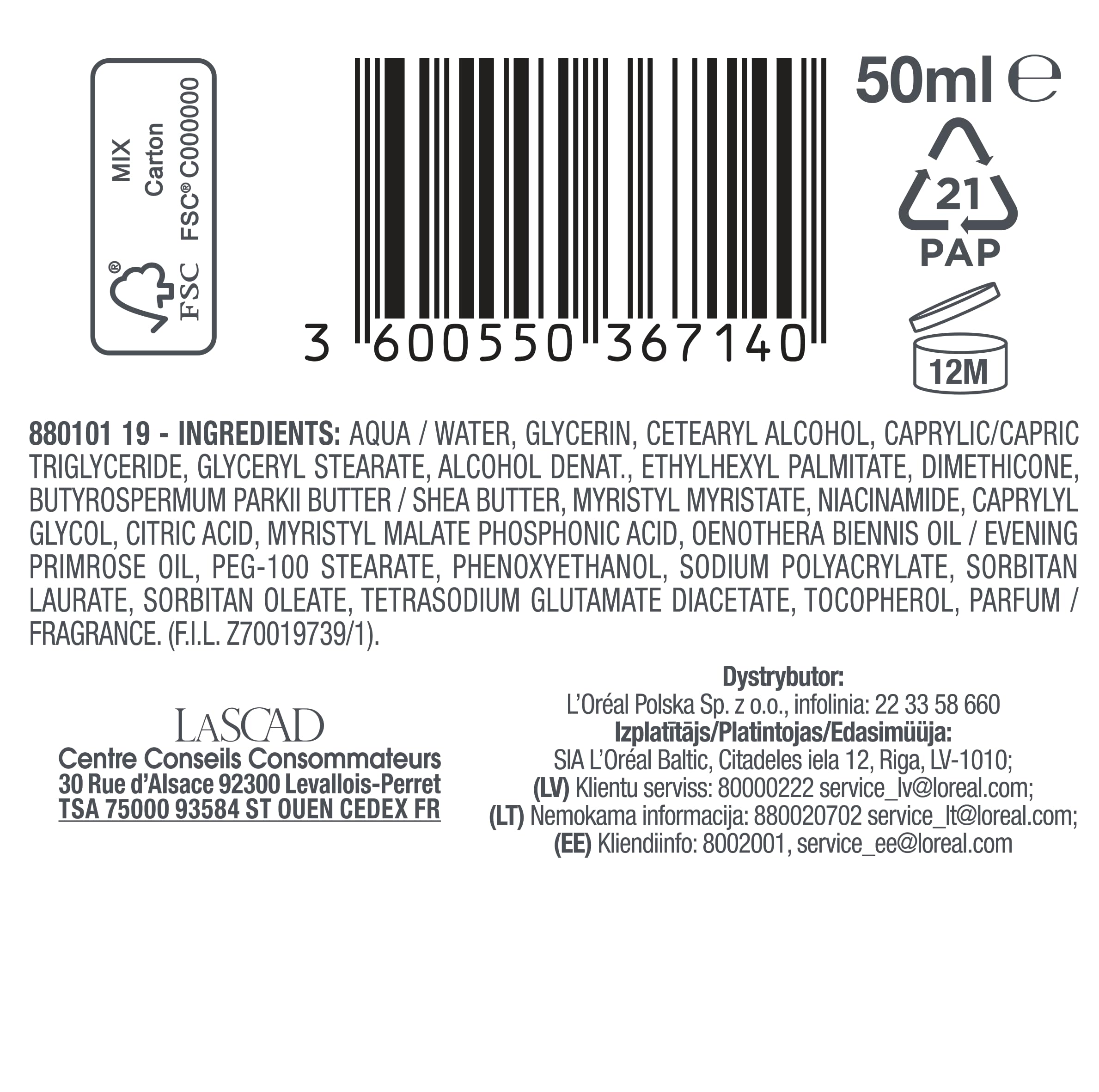 Mixa Ekspert Skóry Wrażliwej Krem Nawilżający do Twarzy, 50 ml