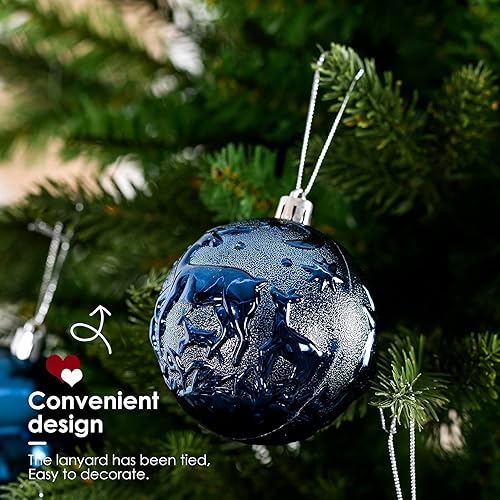 Miniatura 8 de Adornos de Navidad para árboles de Navidad, adornos de bolas de Navidad inastillables azul noche