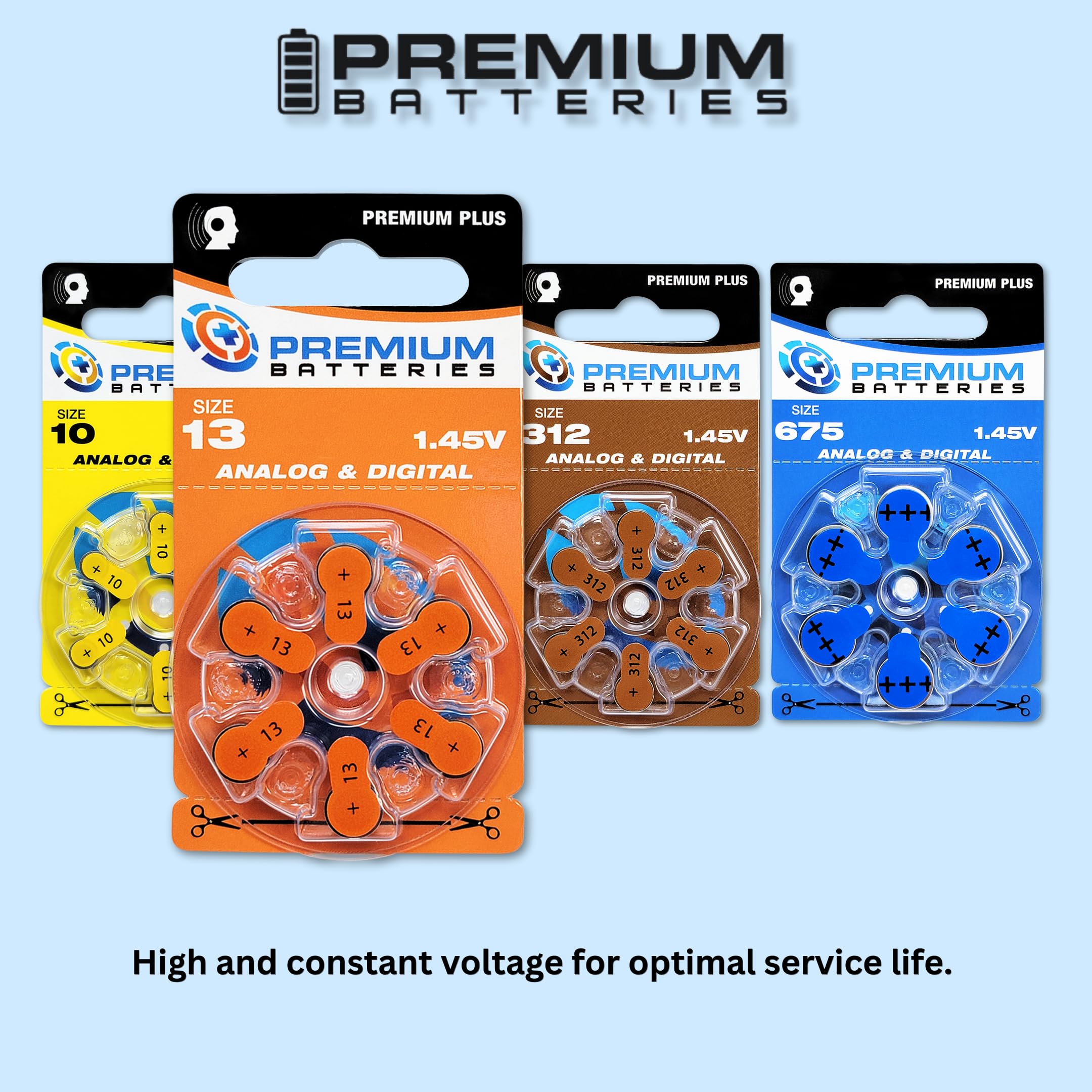 Amazon.com: Premium Batteries Size 13 ZA13 P13 PR48 1.45V Zinc Air