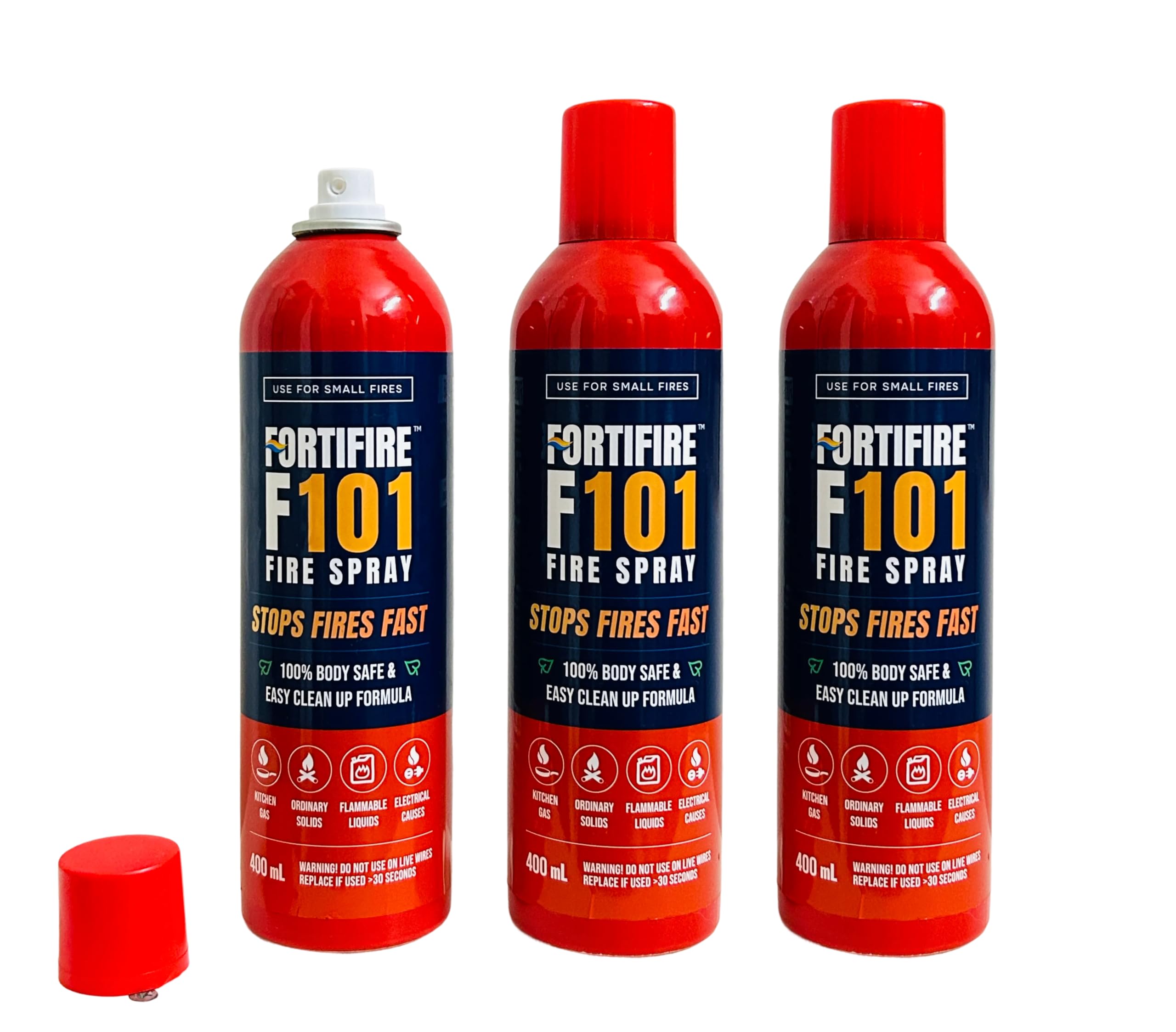 F101 Fire Extinguishing Spray for Home | 400 ml | Pack of 3 | Compact Fire Spray Stops Common Fires | Non-Toxic, Non-Hazardous & Easy Use for Home, Office and Car-image-42