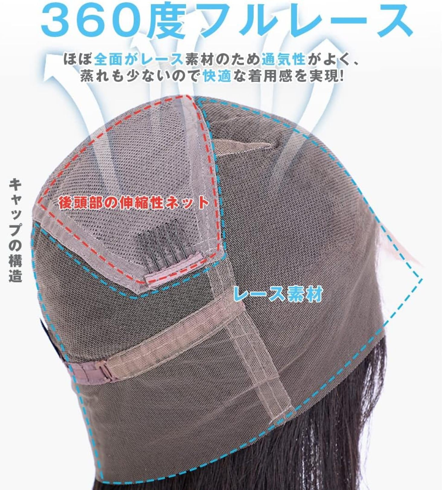 Amazon.co.jp: フロントレース ウィッグ 人毛100% 総手植え フルレース 