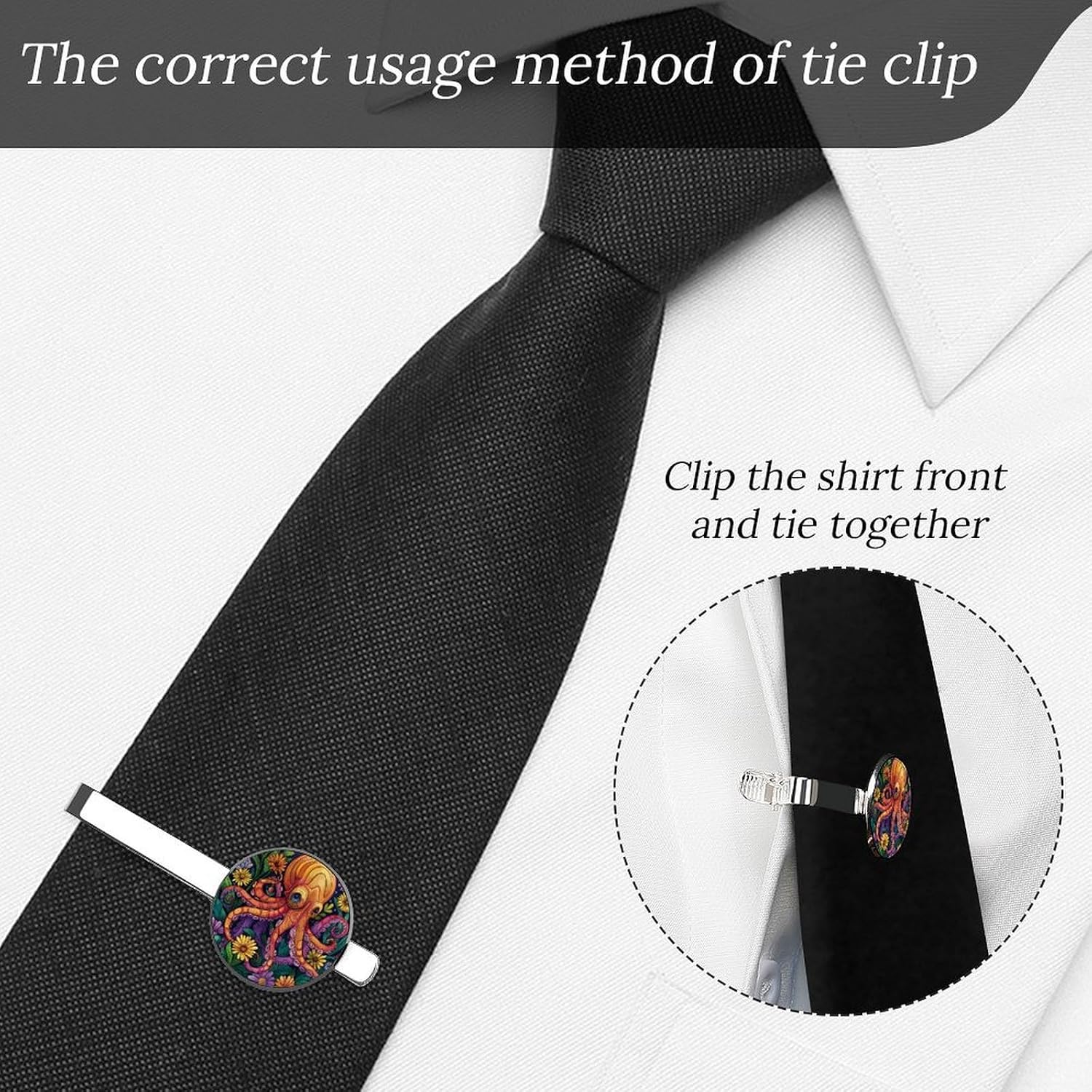 Happy Octopus Tie Clip Fashion Jewelry Necktie Pin for Wedding Busiess Office Accessories