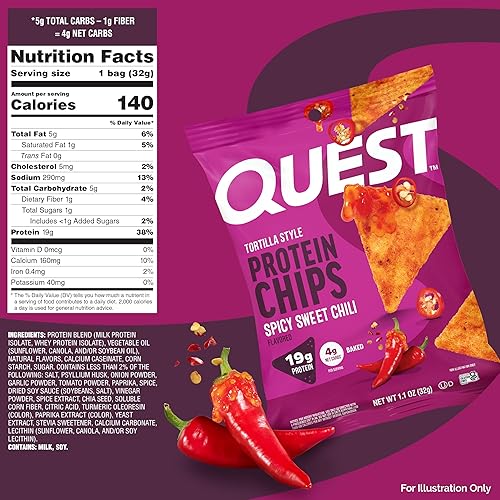 Miniatura 3 de Quest Nutrition Tortilla Chip de chile dulce picante, 1.1 onzas (paquete de 12)