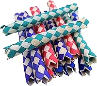 Vista 3 de Trampas de dedos chinas clásicas de bambú (5 pulgadas) para niños y adultos (claro, multicolor (paquete de 12)