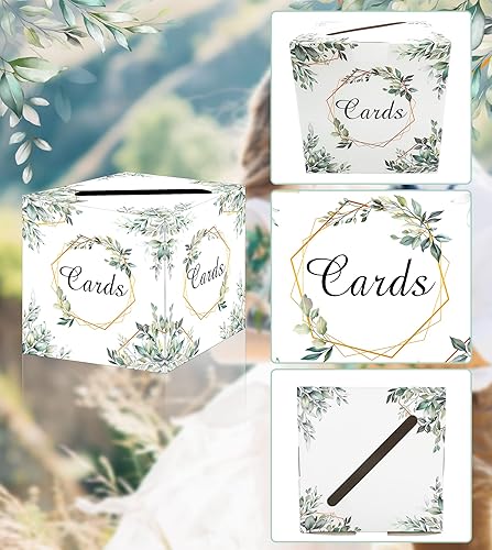 Miniatura 2 de Greenery - Caja de tarjetas de regalo con diseño floral para boda, recepción, baby shower, suministros para fiesta de cumpleaños