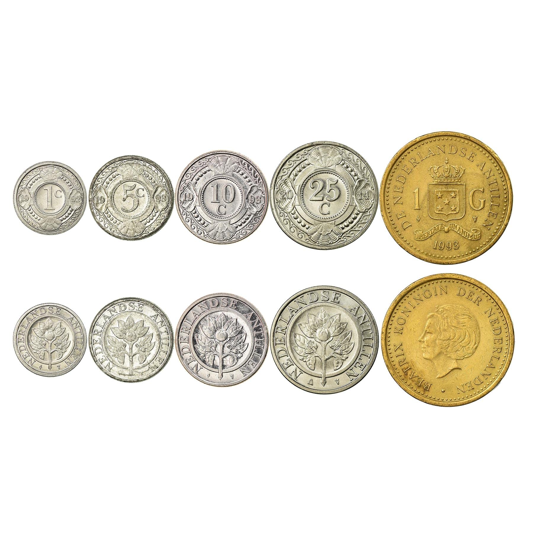 Netherlands Antilles 5 Mixed Coins