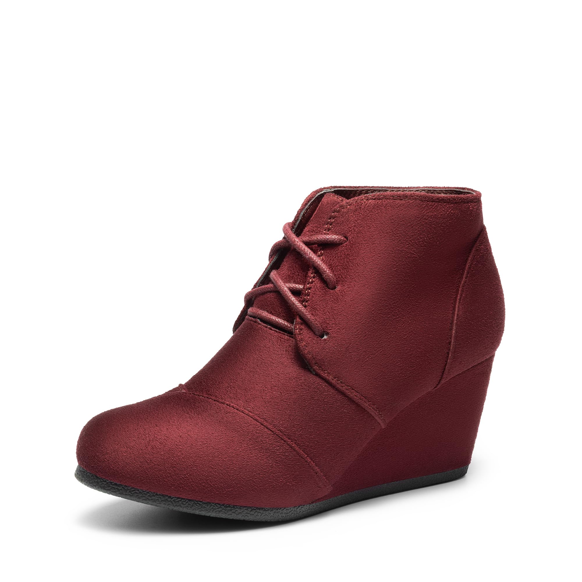 Women's Wedge Boots Casual Fashion Lace Up Low Heel Ankle Booties Shoes