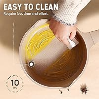 Vista 5 de CAROTE Juego de ollas y sartenes antiadherentes de inducción, juego de utensilios de cocina de 16 piezas, apilables, granito gris pardo