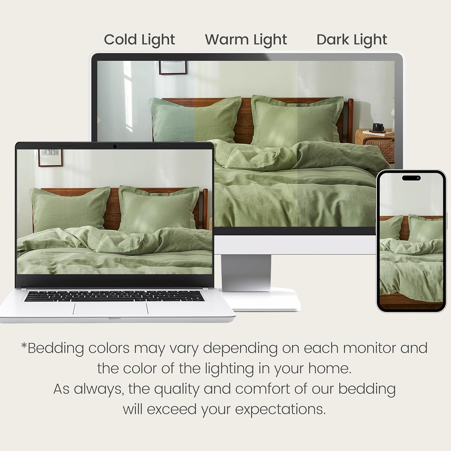 100% French Linen Pillow Shams Basic Style - Pack of 2 - Washed Solid Color Natural Flax Soft Breathable - Sage Green, 20'' x 26'' - Image 2