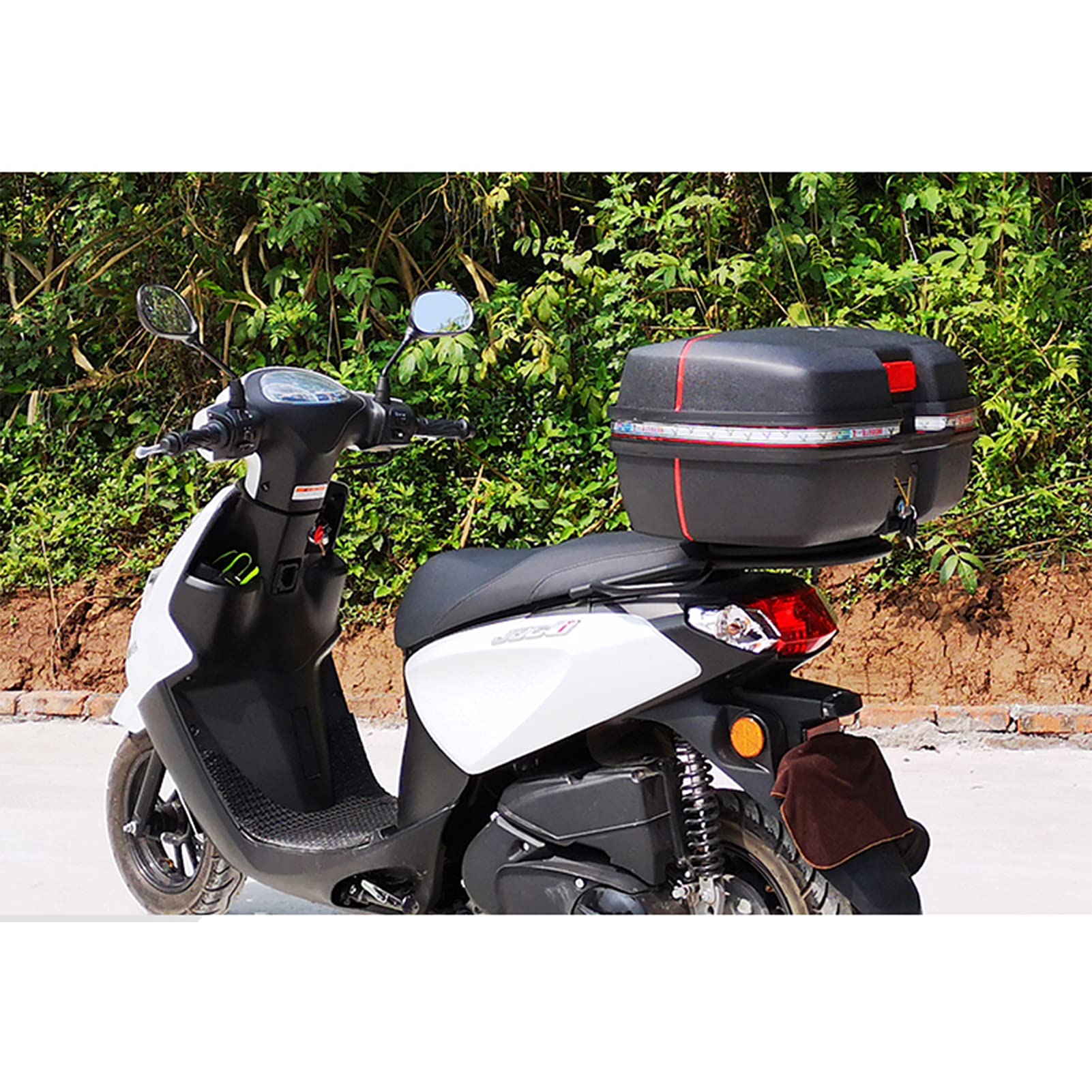 JKGHK Motorcycle Top Box, Touring Helmet Luggage Storage Top Case, For Moped /Scooter Trunk Tour Tail Box, Lockable And Quick-Release System - 47L, Universal Mounting Hardware - View #6