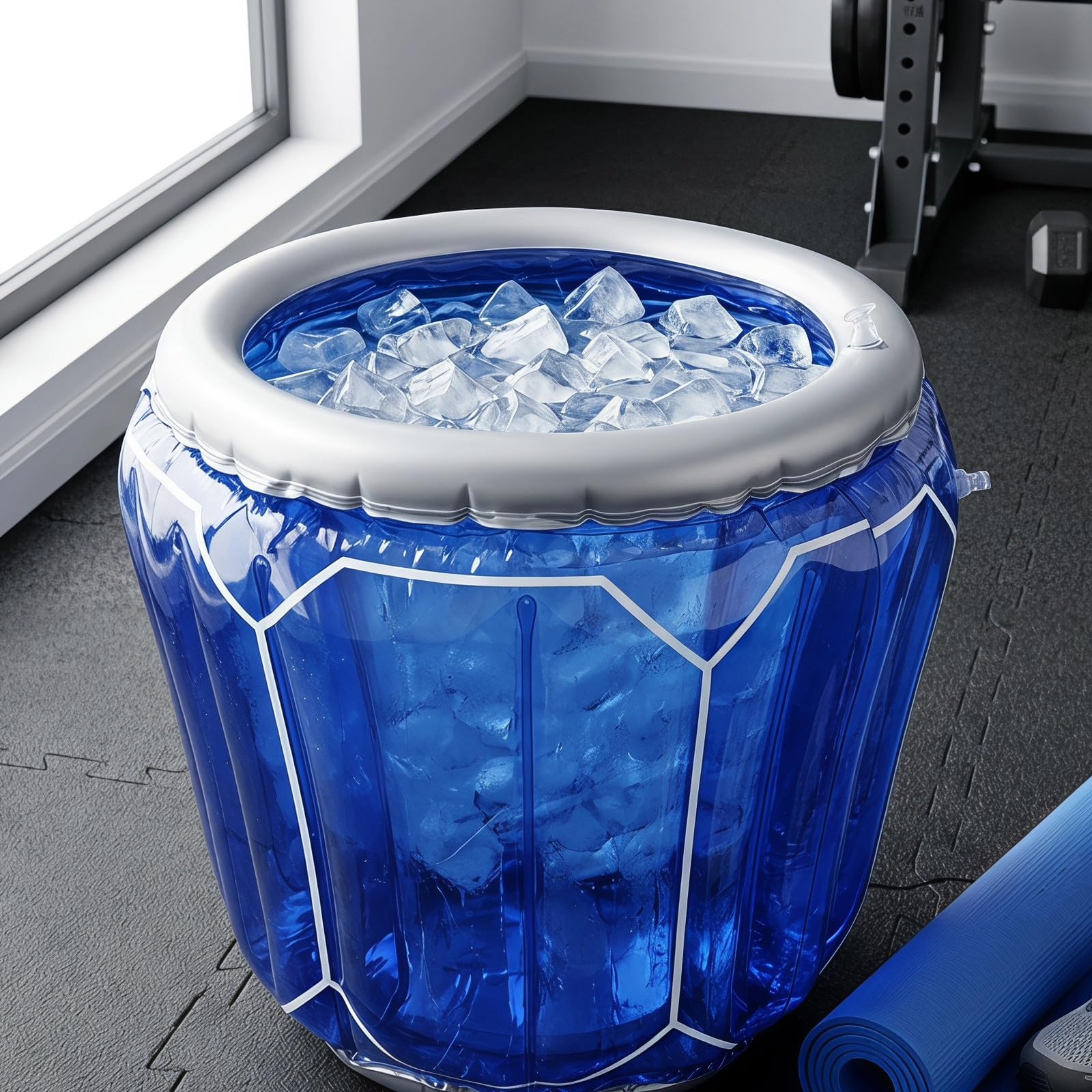 SOLUSTRE Bañera Inflable Flotante para Hielo de PVC Grueso, Gran Capacidad